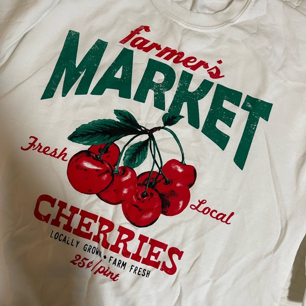 Roolee Farmer’s Market Sweatshirt With Cherries 🍒 - Picture 9 of 12